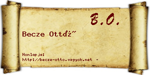 Becze Ottó névjegykártya